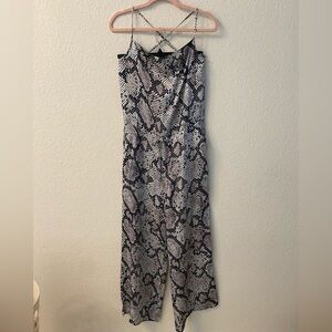 NWT Chaser Snakeskin Satin Jumpsuit